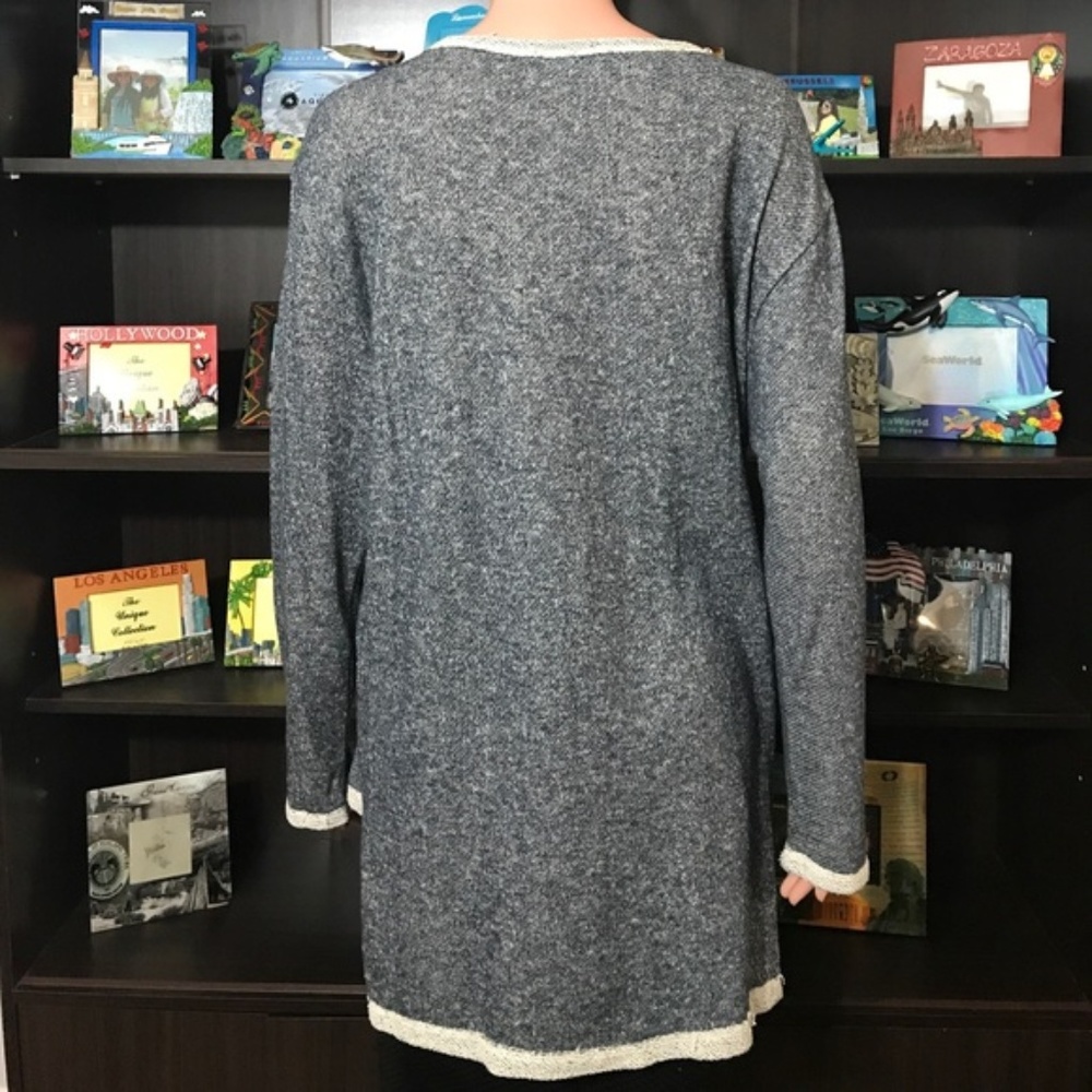 Navy Blue Speckled Choker Sweater - Picture 7 of 8